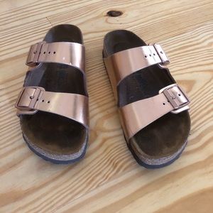 Size 36 Rose Gold Birkenstock Sandals